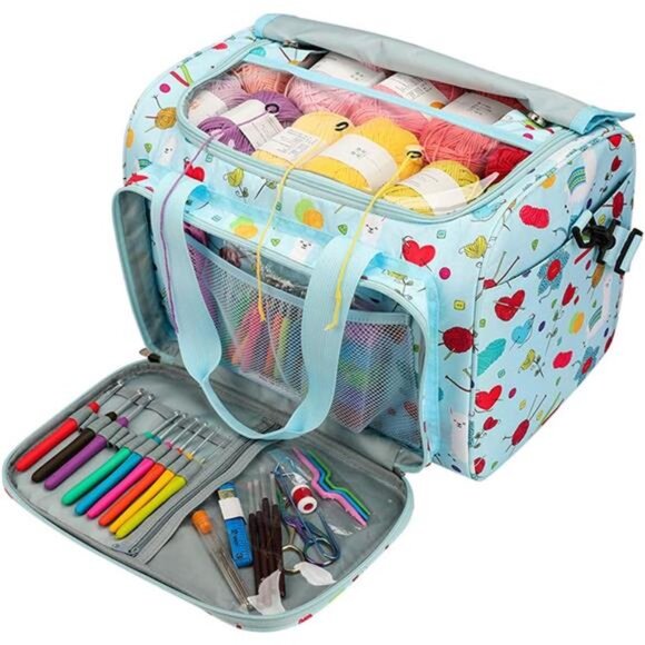 Knitting Bag Large Crochet Bag, Huge Knitting Bags and Totes Organizer - Picture 1 of 7
